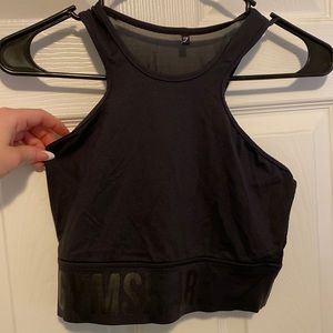 Gym Shark Crop Top- mesh back